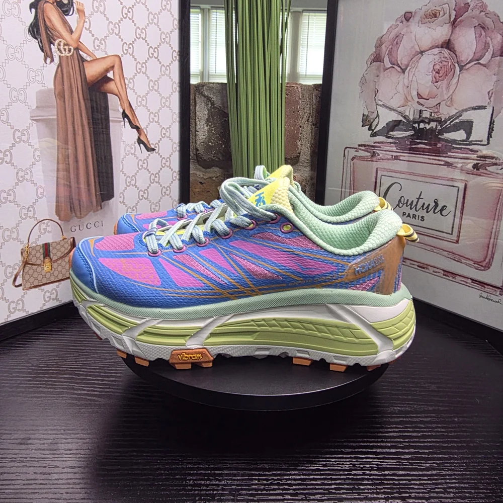 Hoka Women's Athletic Shoes in Blue, Pink, Mint, and Orange - Picture 3 of 6